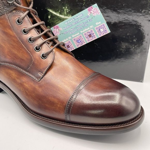 MAGNANNI PEYTON II 'MADE IN SPAIN' CALFSKIN LEATHER CAP TOE BOOT (SIZE 10.5) - Picture 2 of 11